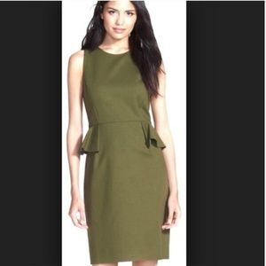Kate spade olive green peplum dress size 8 nwot